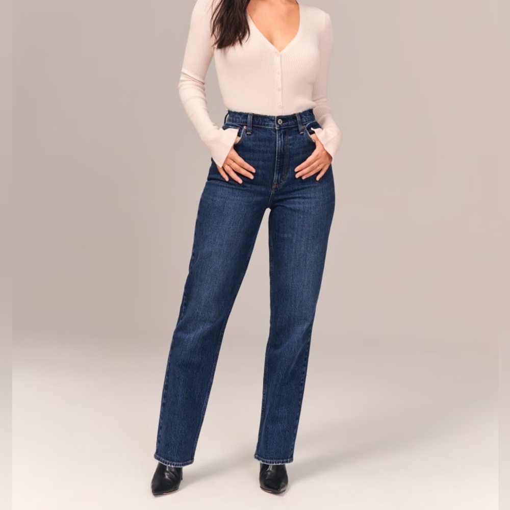 Abercrombie slim straight ultra high rise jeans
